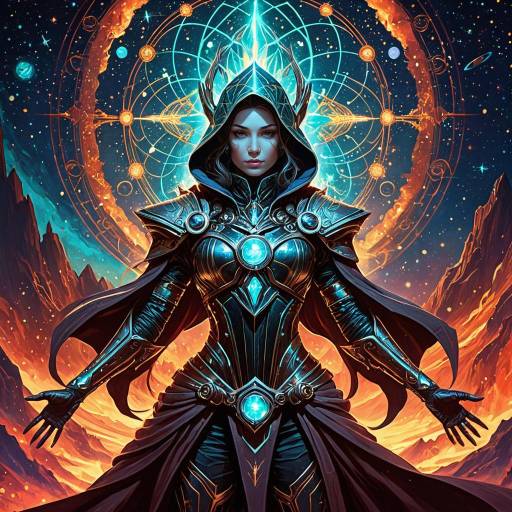 Aurora Cyborg Wizard with Cosmic Armor