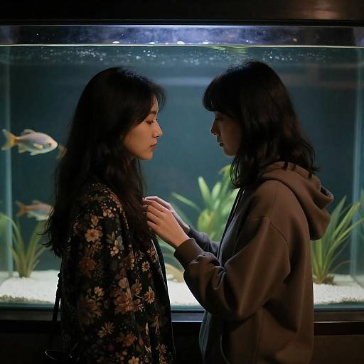 Aquarium Encounter with Floral Fashion
