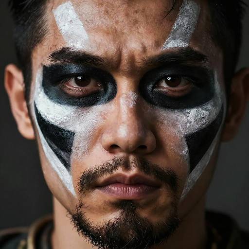 Warrior Beard Face Paint Portrait