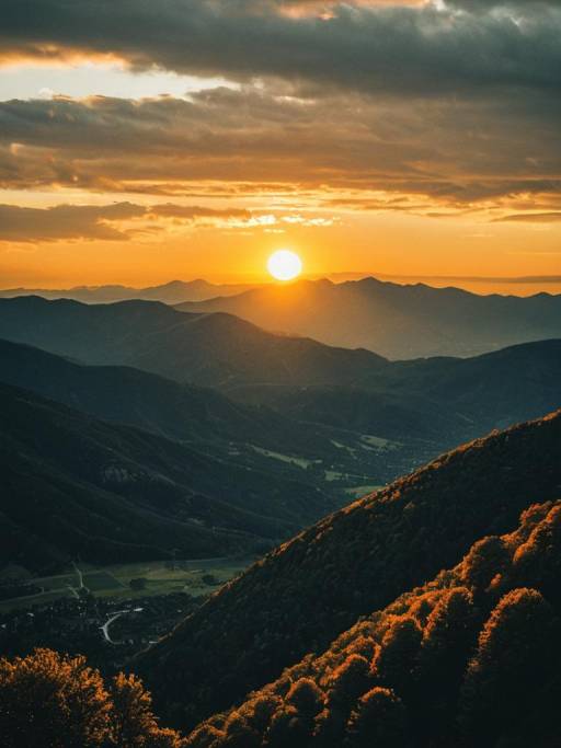 Breathtaking Mountain Sunset Landscape