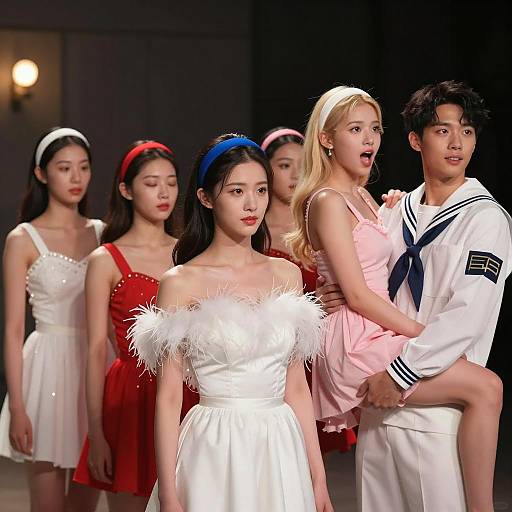 Elegant Gathering in Dim Lighting