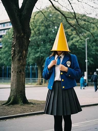 Cone-Head Fancy Dress Outdoor Girl Portrait