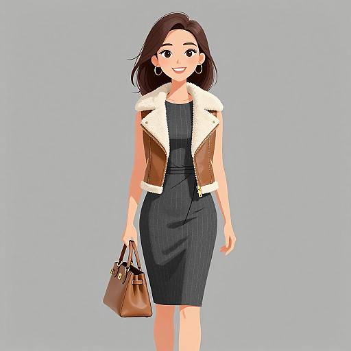 Smiling Woman in Business Casual Outfit