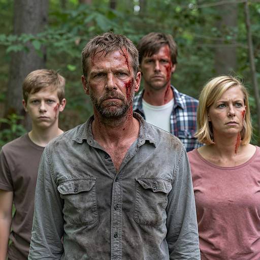 Dramatic Scene in a Forest Setting