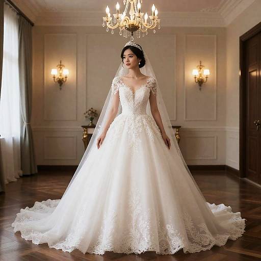 Elegant Bride in Wedding Dress