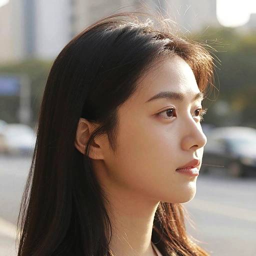 Serene Asian Square Face Profile
