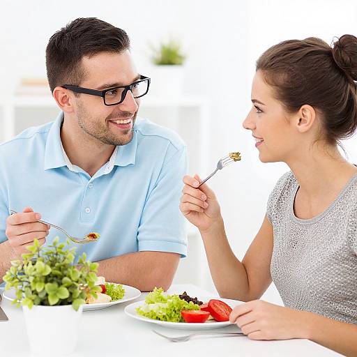 Colorful Couple Dining Together Photo
