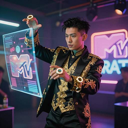 Ultra-Realistic Street Magician with Holograms