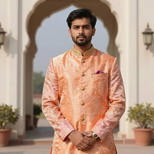 Elegant Indian Man in Traditional Sherwani