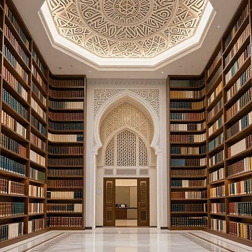 Modern Islamic Library with Arabesques