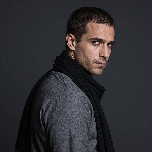 Intense Gaze of a Mysterious Man