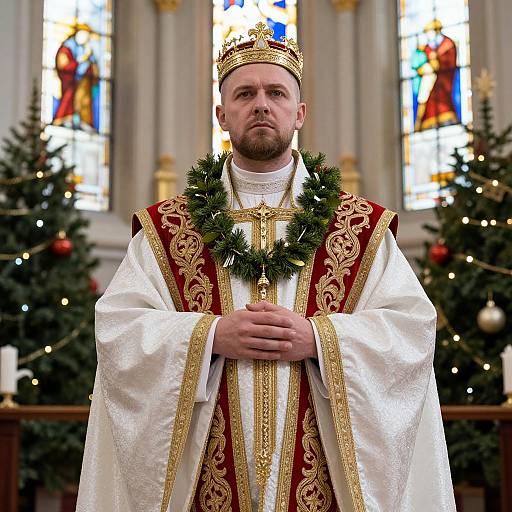 Regal Man in Ornate Church Attire