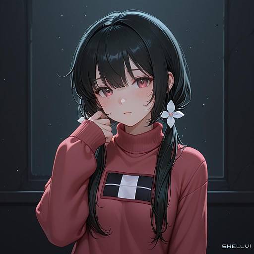 Illustration of Monoko, yume nikki in the style of Shellvi