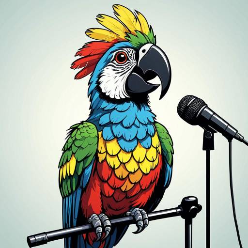Colorful Parrot with Microphone