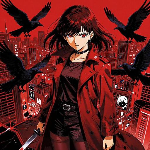 Cyberpunk Woman with Red Eyes