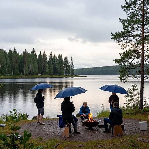 Serene Scandinavian Lakeside Gathering