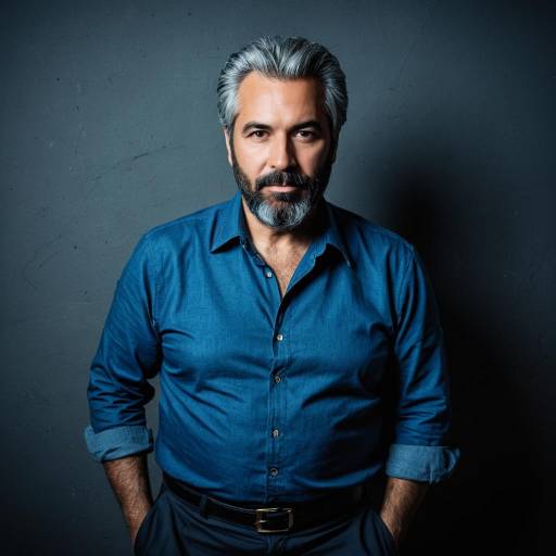 Middle-aged man in blue shirt portrait