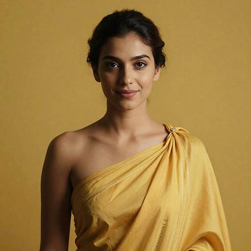 Elegant Woman in Yellow Sarong