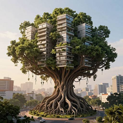 Gravity-Defying Tree City