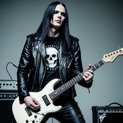 Metal Musician Playing Electric Guitar