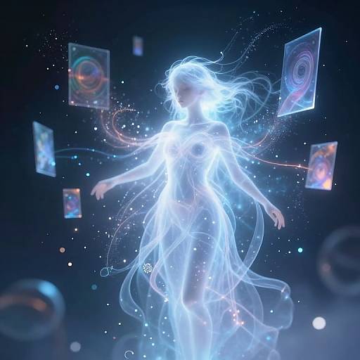 Ethereal AI Entity Projecting Images