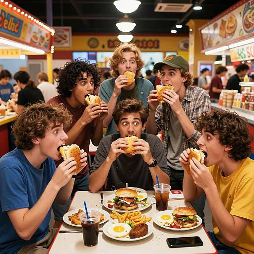 Chaotic Cartoon Fast Food Breakfast