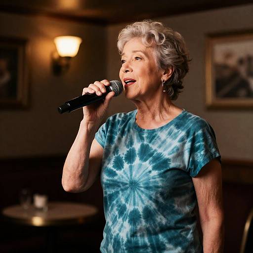 Retired Jazz Singer in Teal Tie-Dye