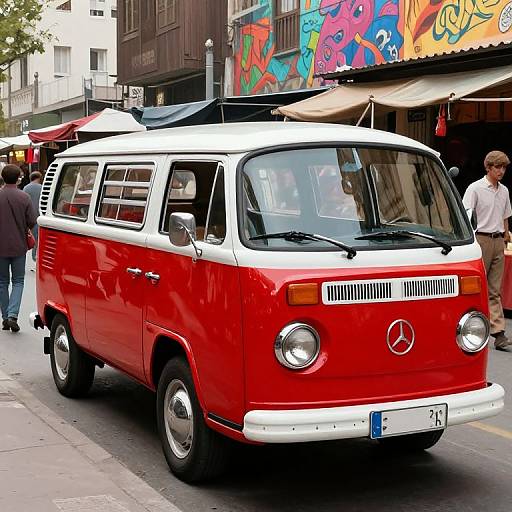 Vintage Barkas Microbus in 1970s City