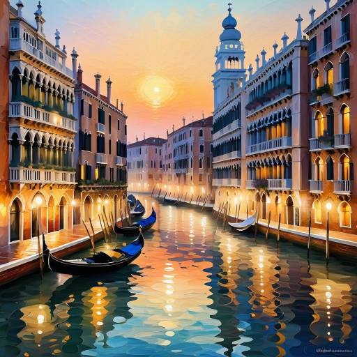 Venice Canal at Dawn Painting