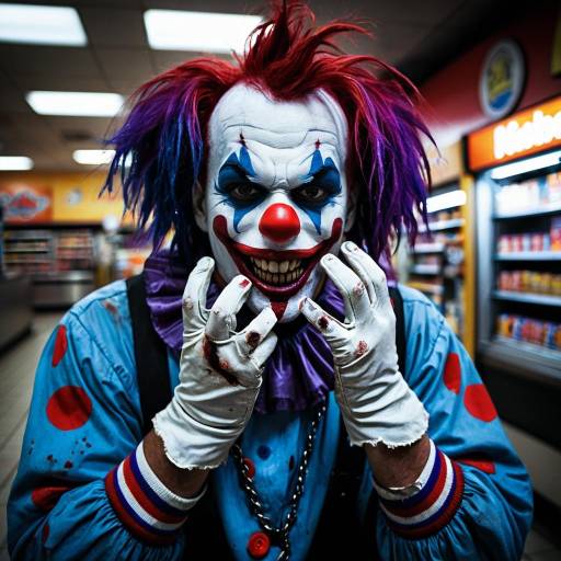 Scary Clown in Convenience Store