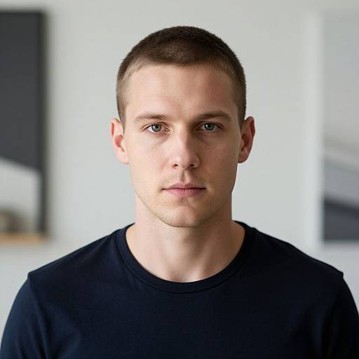 Realistic Portrait of Fit European Man