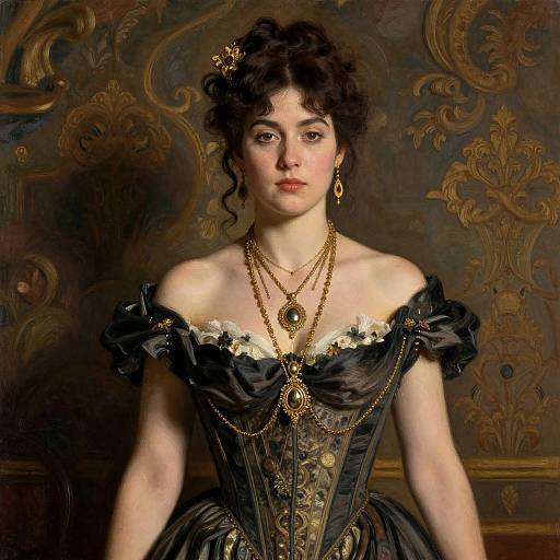 Victorian Woman in Vintage Corset Art