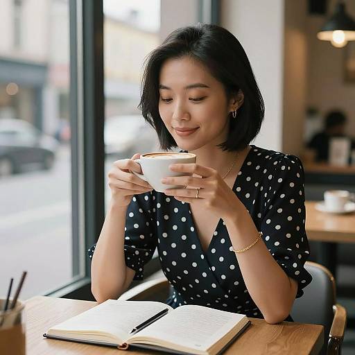 Serene Afternoon in a Cozy Café