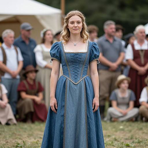Renaissance Faire Woman in Blue Dress
