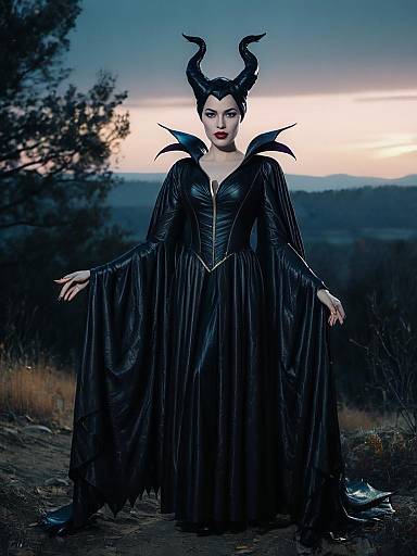 Photorealistic Woman in Maleficent Costume