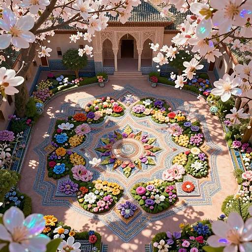 Surreal Dreamscape Garden Aerial View