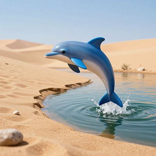 Clockwork Dolphin in Desert River