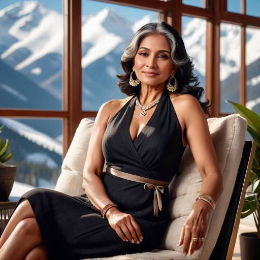Elegant Portrait of a Mature Indian Lady