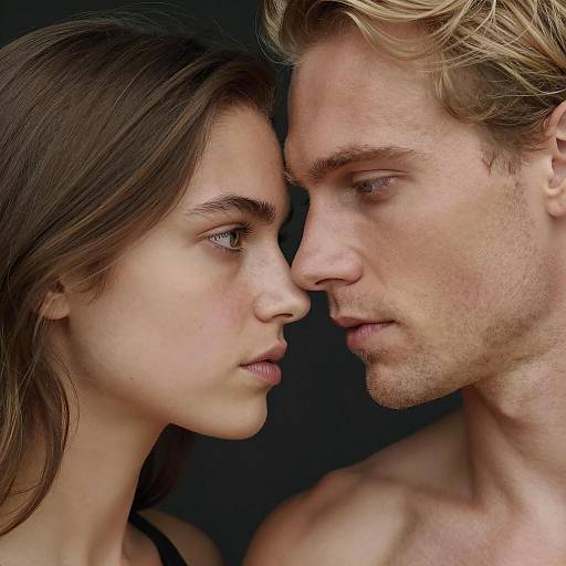 Intimate Close-Up of a Couple