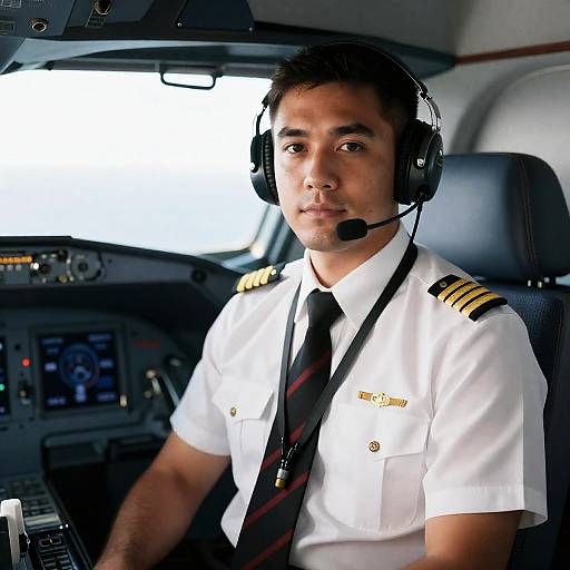 Captivating Airline Pilot Cockpit Portrait