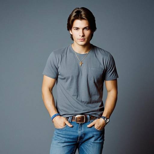 Young Man in Grey T-Shirt and Blue Jeans