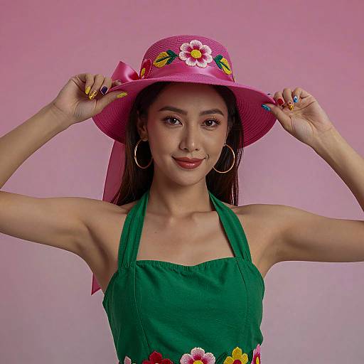 Vibrant Fashion Portrait of Asian Woman