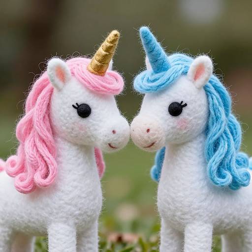 Whimsical Felt Unicorns in Embrace