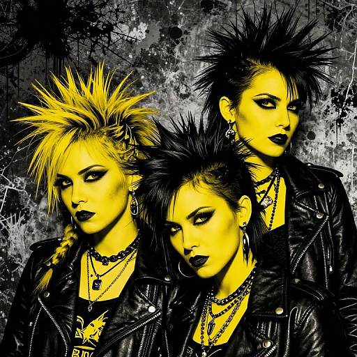 Bold Punk Rock Trio Abstract