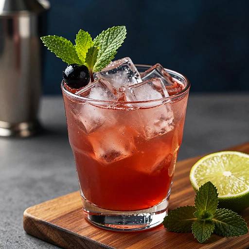 Vibrant Red Cocktail Close-Up