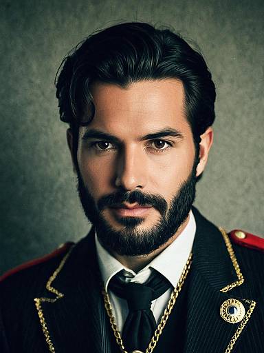 Fantasy Male Costume with Facial Hair