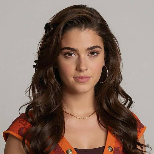 Young Woman in Orange Flintstone-Inspired Costume