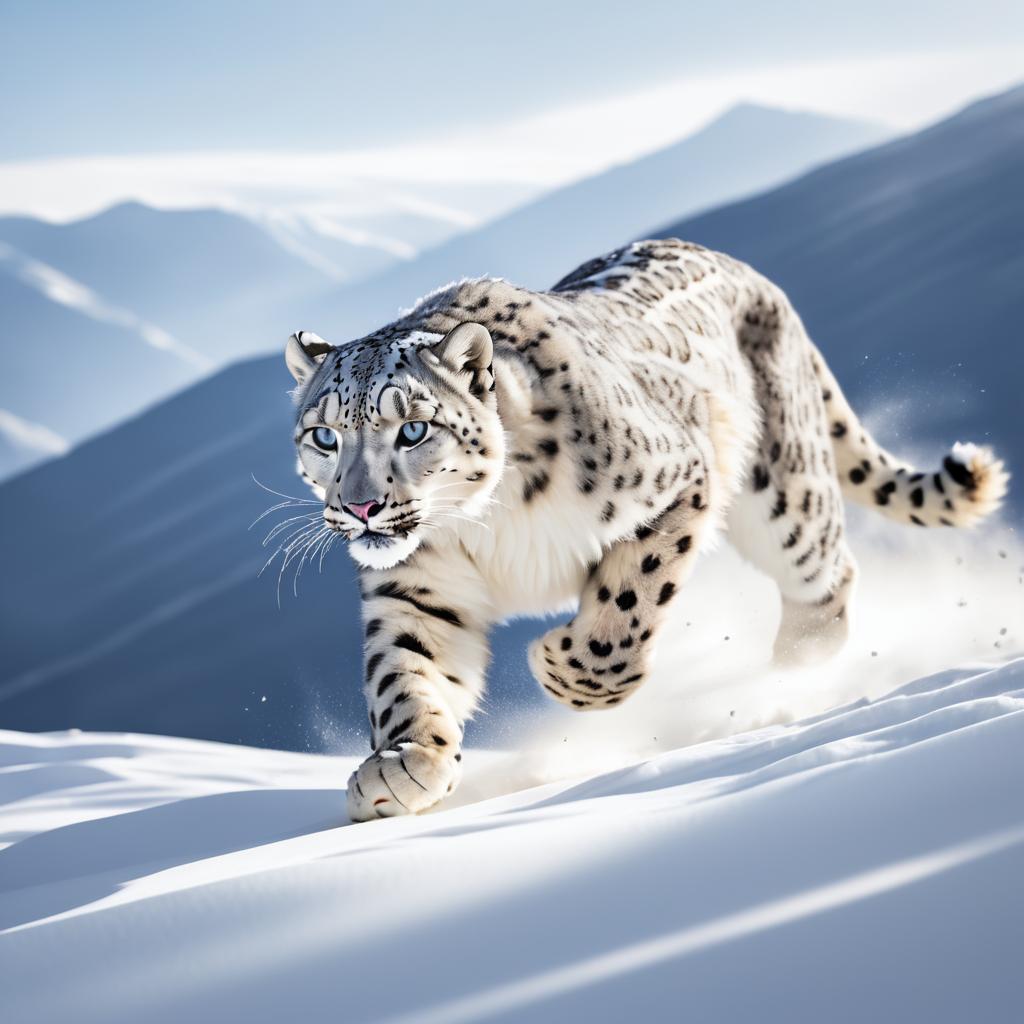 Stunning Snow Leopard in Motion