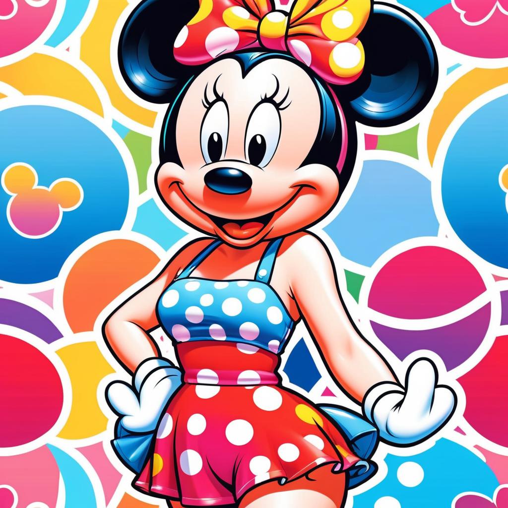 Nostalgic Minnie Mouse in Swimwear