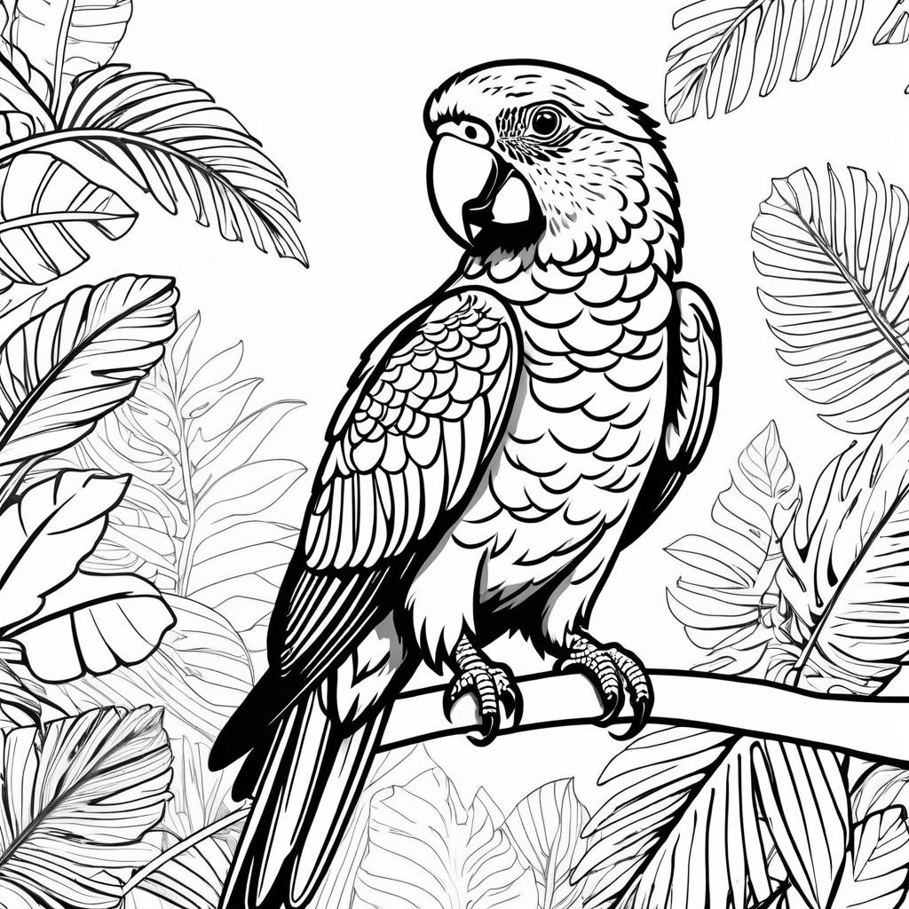 Vibrant Vector Art of Adventurous Parrot